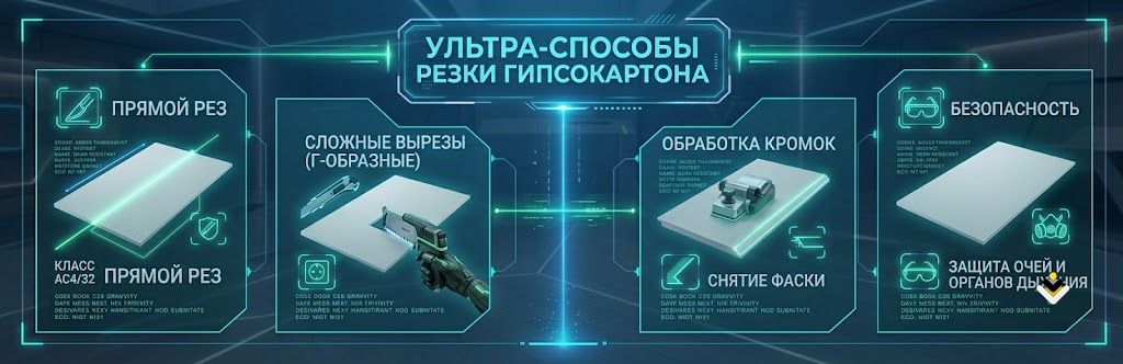 способы нарезки гипсокартона