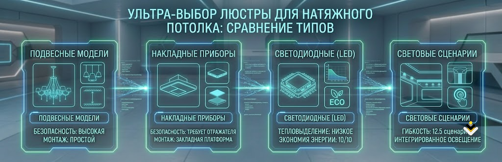 идеальная люстра для натяжного потолка