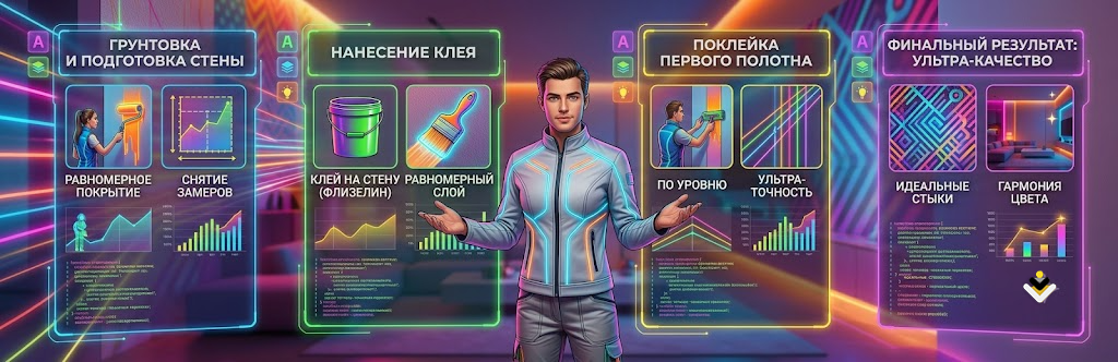 способы поклейки обоев быстро
