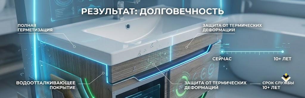 как защитить тумбу с раковиной для ванной комнаты от воды